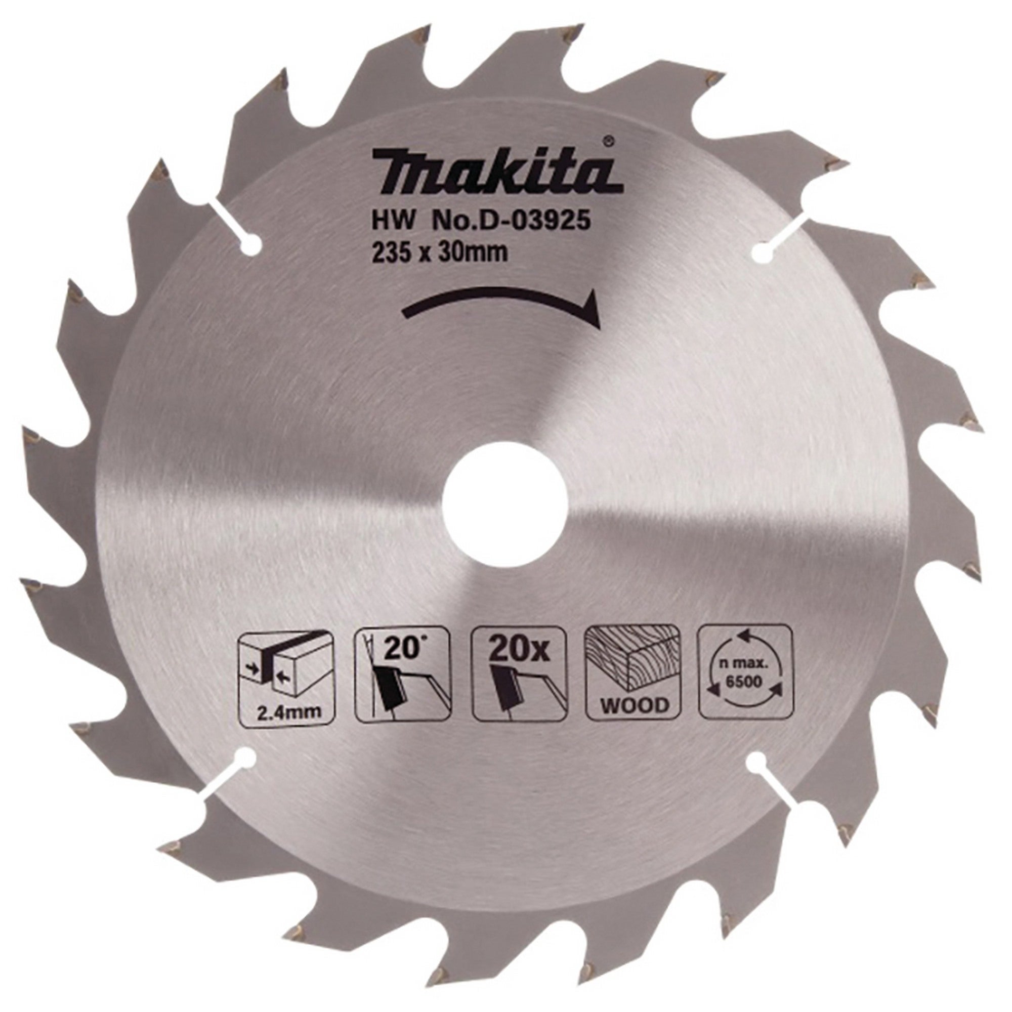 Tarcza tnąca do drewna MAKITA 235x30  mm, 20 zębów