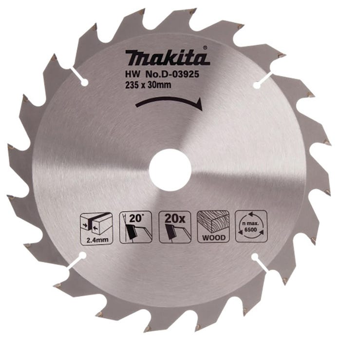 Tarcza tnąca do drewna MAKITA 235x30  mm, 20 zębów