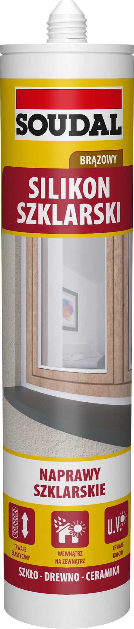 Silikon szklarski Soudal brąz 280ml 0