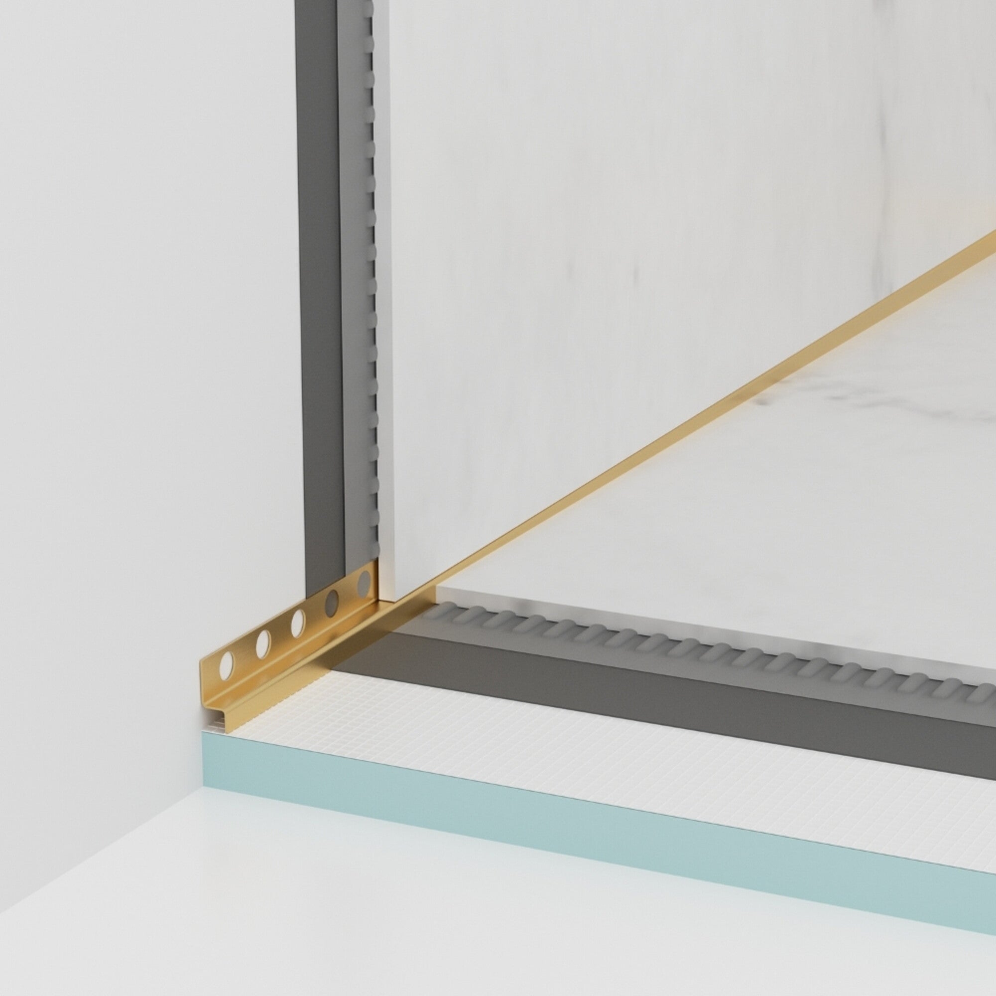 Listwa spadkowa przyścienna lewa 120 cm złota 2