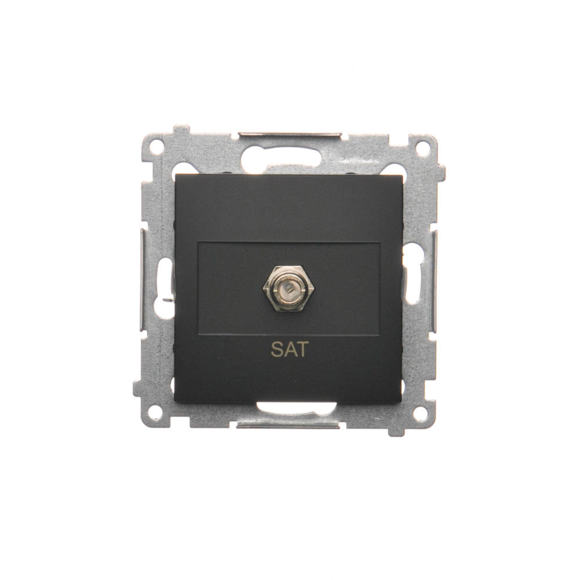 Simon 54 czarny gniazdo antenowe 1x F