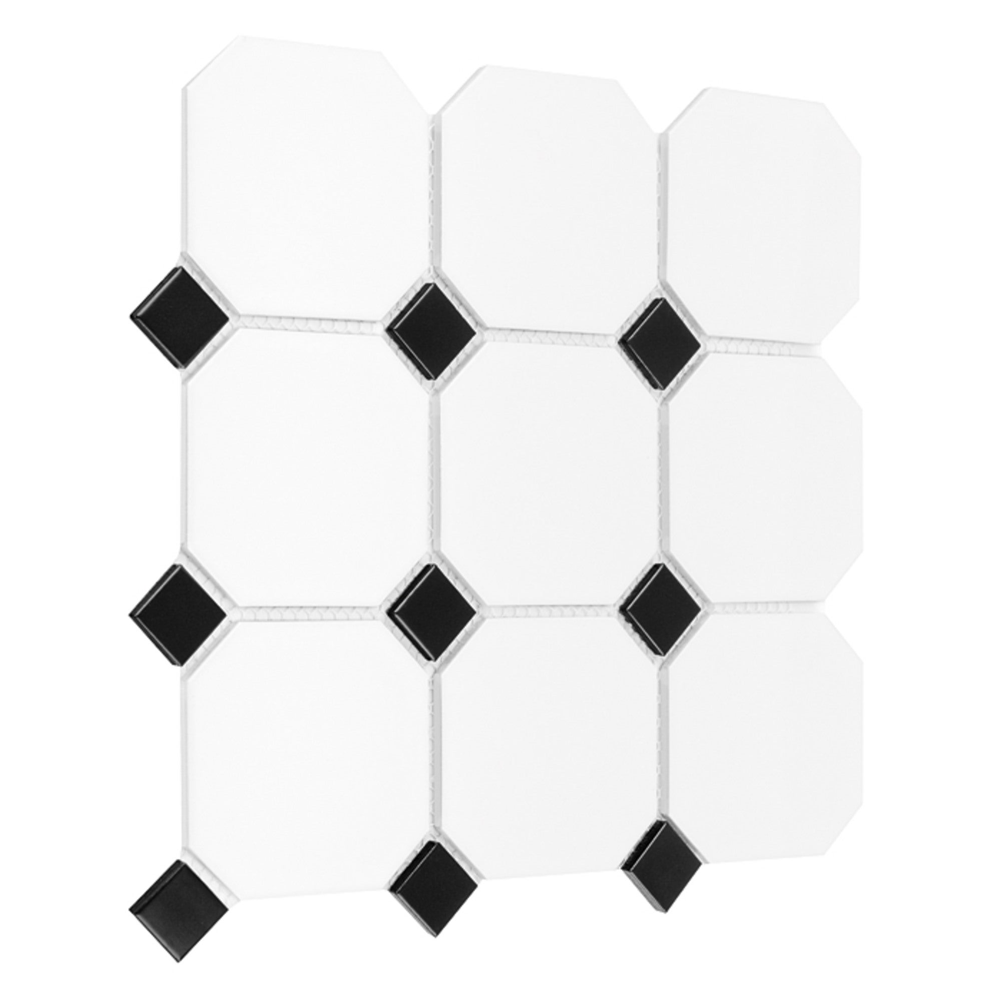 Mozaika ceramiczna Octagon White 95 Matt 30.1x30.1 cm 1