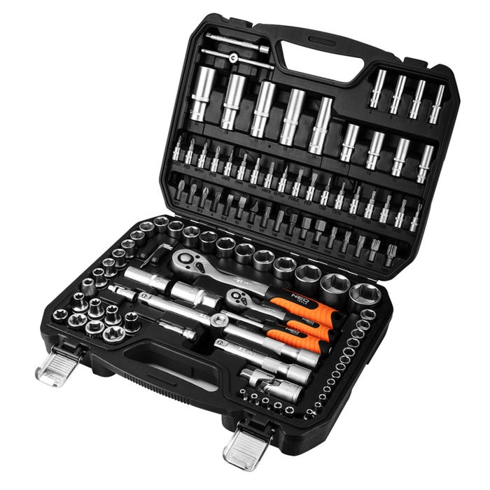 Zestaw kluczy nasadowych 1/2", 1/4" 10-212 NEO, 108 szt.