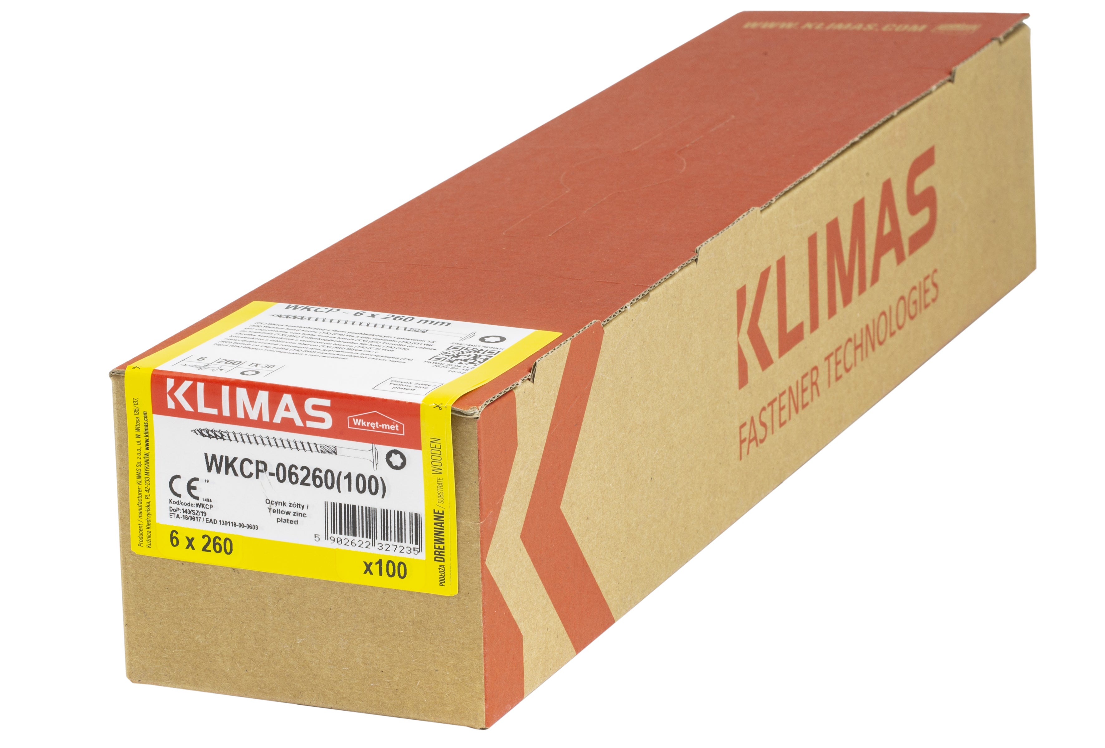 Wkręt do łączników ciesielskich z łbem talerzykowym 6x260 mm (waga) 1