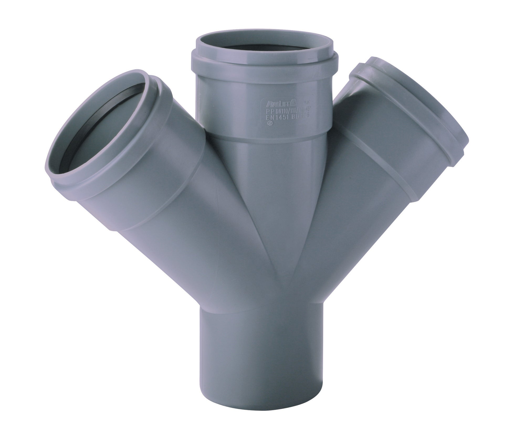 Czwórnik do kanalizacji wewnętrznej 45° 110 mm