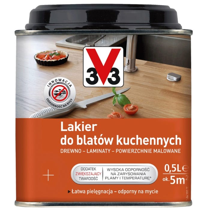 Lakier do blatów kuchennych V33 bezbarwny 0,5l
