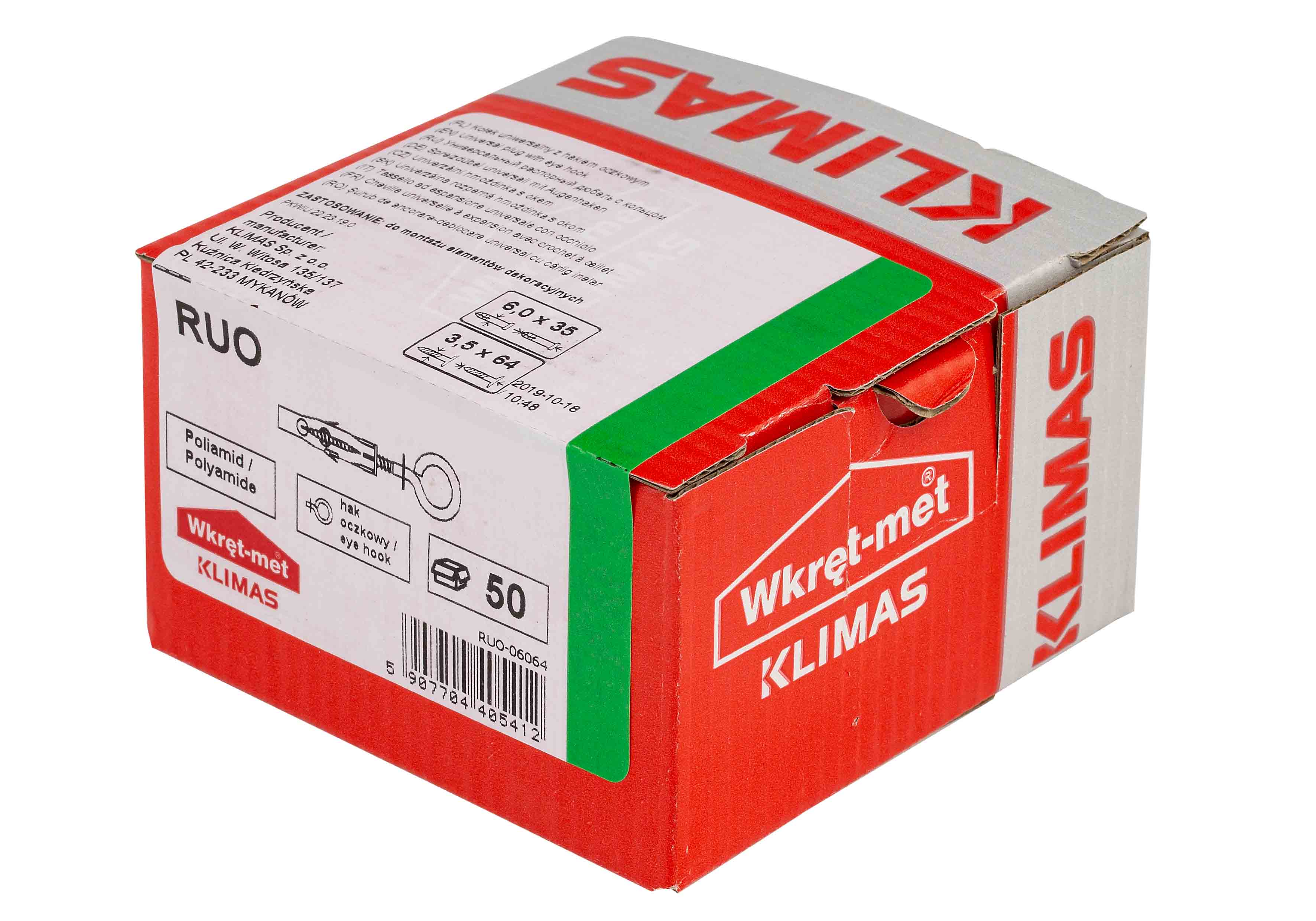 Kołek uniwersalny z hakiem pełnym fi 6 3.5x64 mm 50 szt. 1