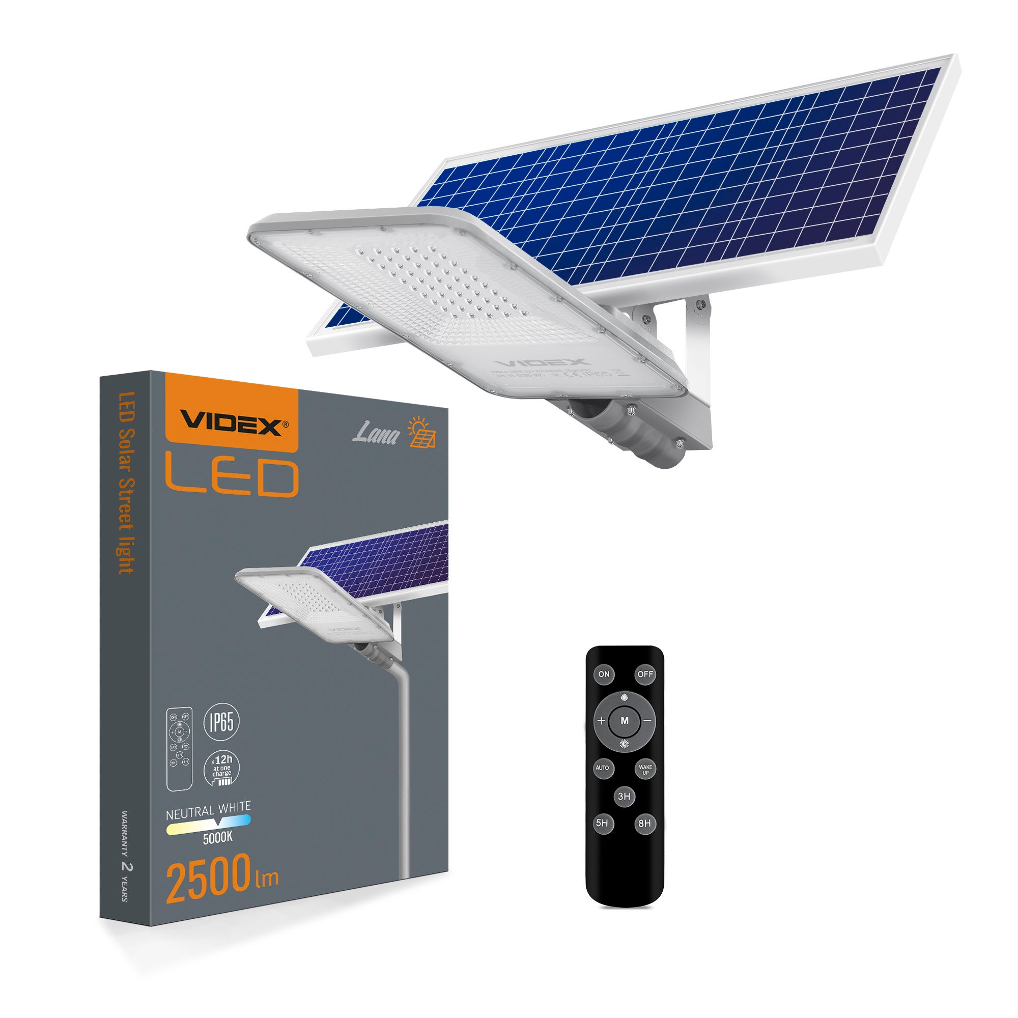 Oprawa solarna Street light 2500lm 25Ah IP65 czujnik zmierzchu + pilot 7