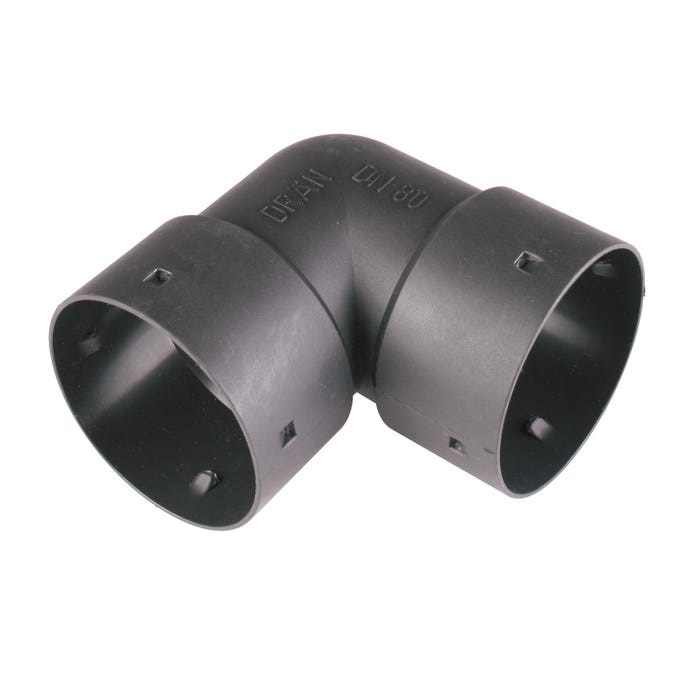 Kolano drenarskie fi 80 mm, kąt 90° PVC Scala Plastics