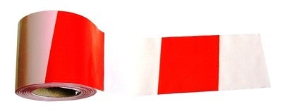 Taśma ostrzegawcza biało-czerwona, 100 mb 0