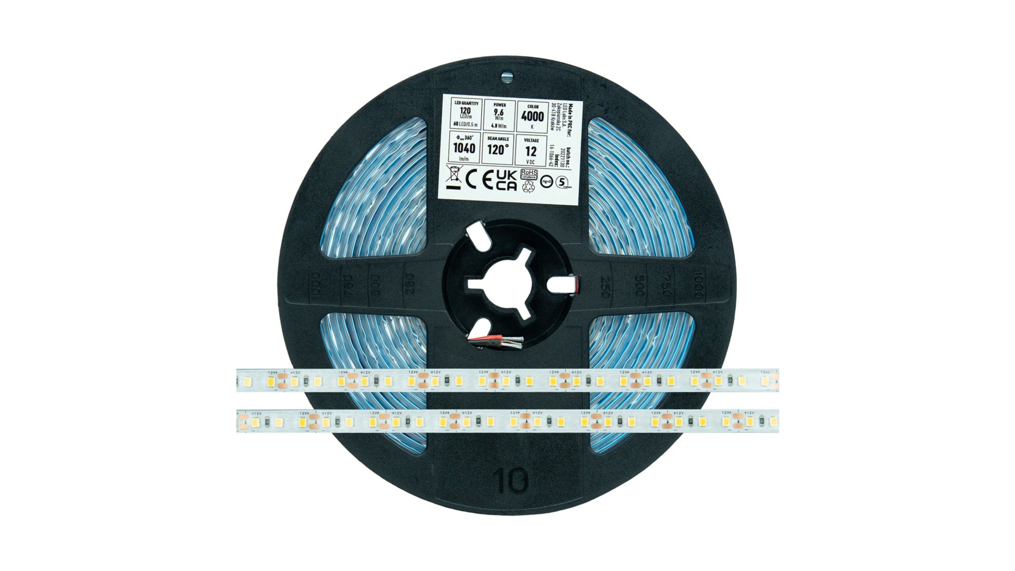 Taśma 600 LED 2835 SMD 12V NW RA80 IP65HS