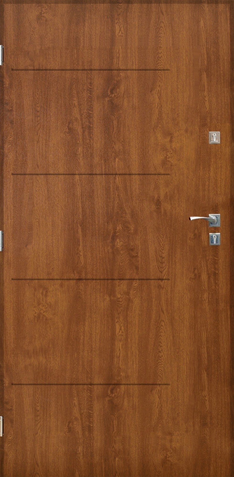 Drzwi zewnętrzne pełne Lublin 90 cm lewe złoty dąb 0