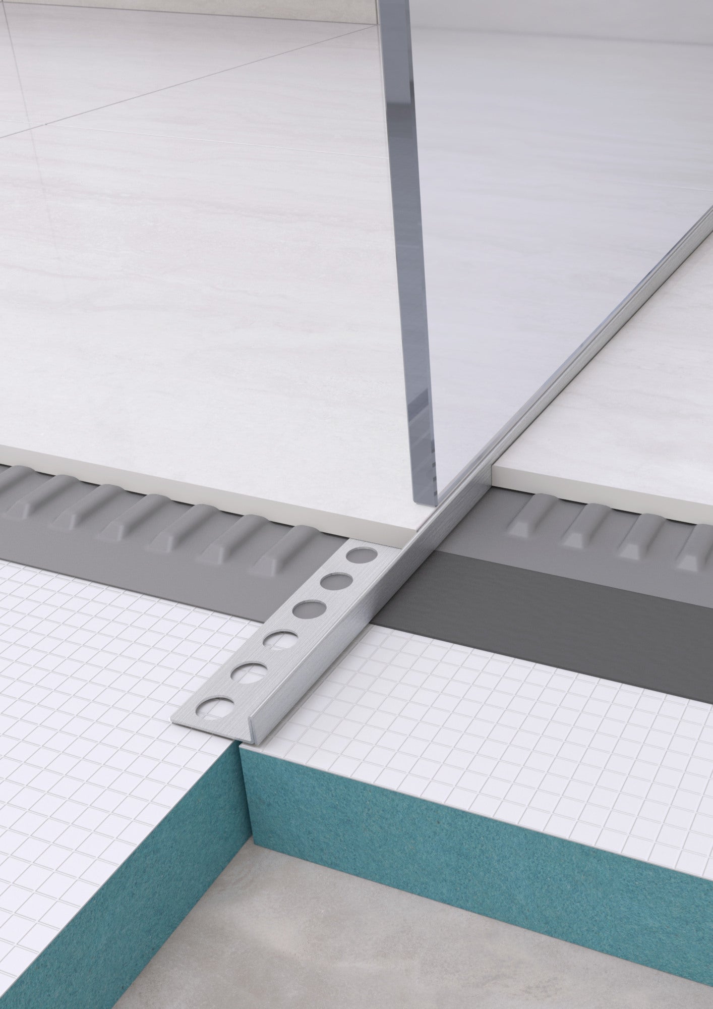 Listwa spadkowa podłogowa lewa 120 cm inox 6