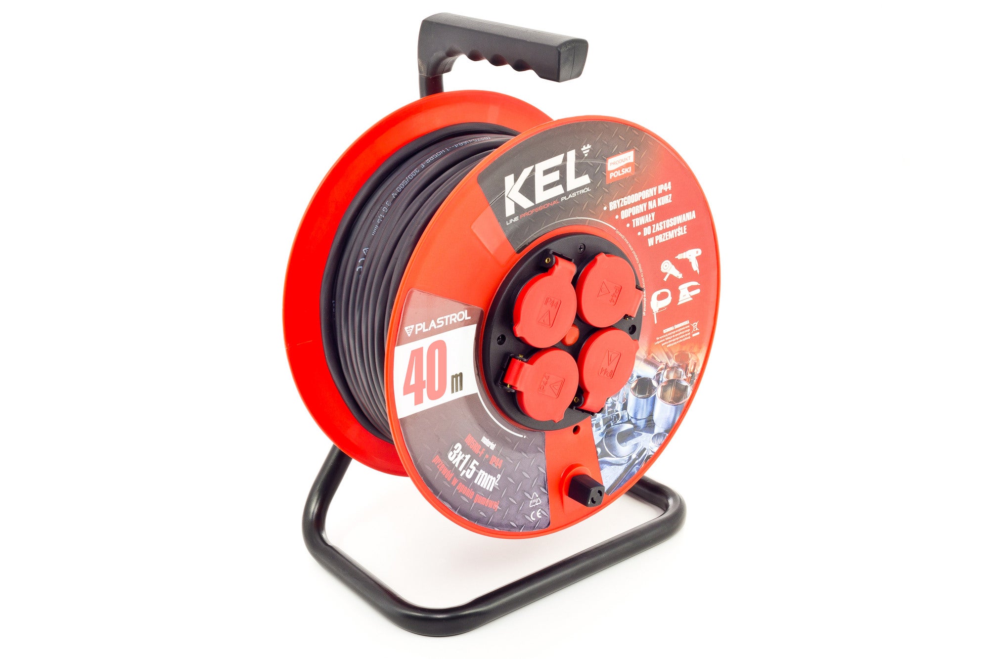 Przedłużacz bębnowy Professional 40m 3x1,5 guma 4x2P+Z IP44 1