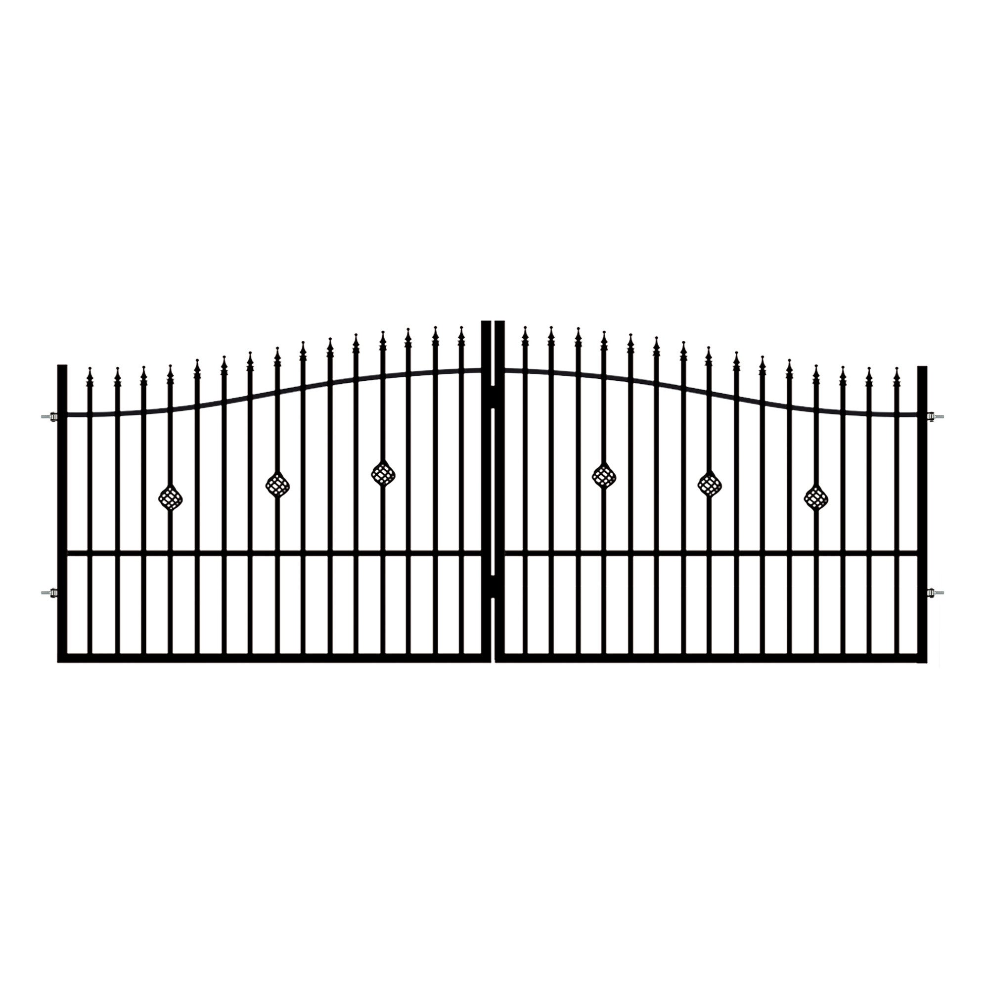 Brama ogrodzeniowa dwuskrzydłowa Marysia czarna, 130-150x400 cm 0