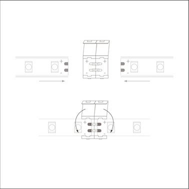 Złącze stałe do taśm LED 8mm 2pin dwustronne 12 24V DC 3V 2