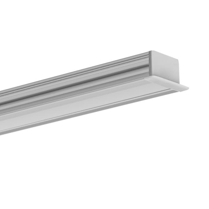 Zestaw profil aluminiowy podtynkowy do taśm LED 8-10mm anodowany srebrny 2m Gleb  6x15mm