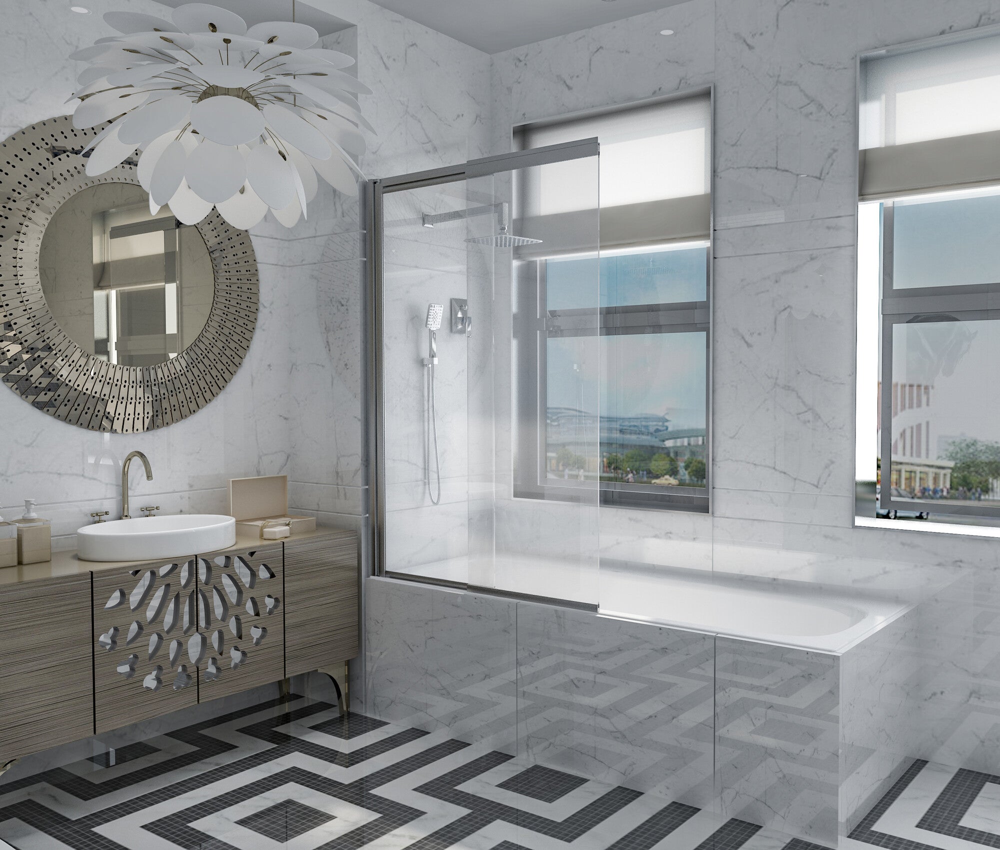 Parawan nawannowy Durasan Blade 100 x 150 cm chrom 2