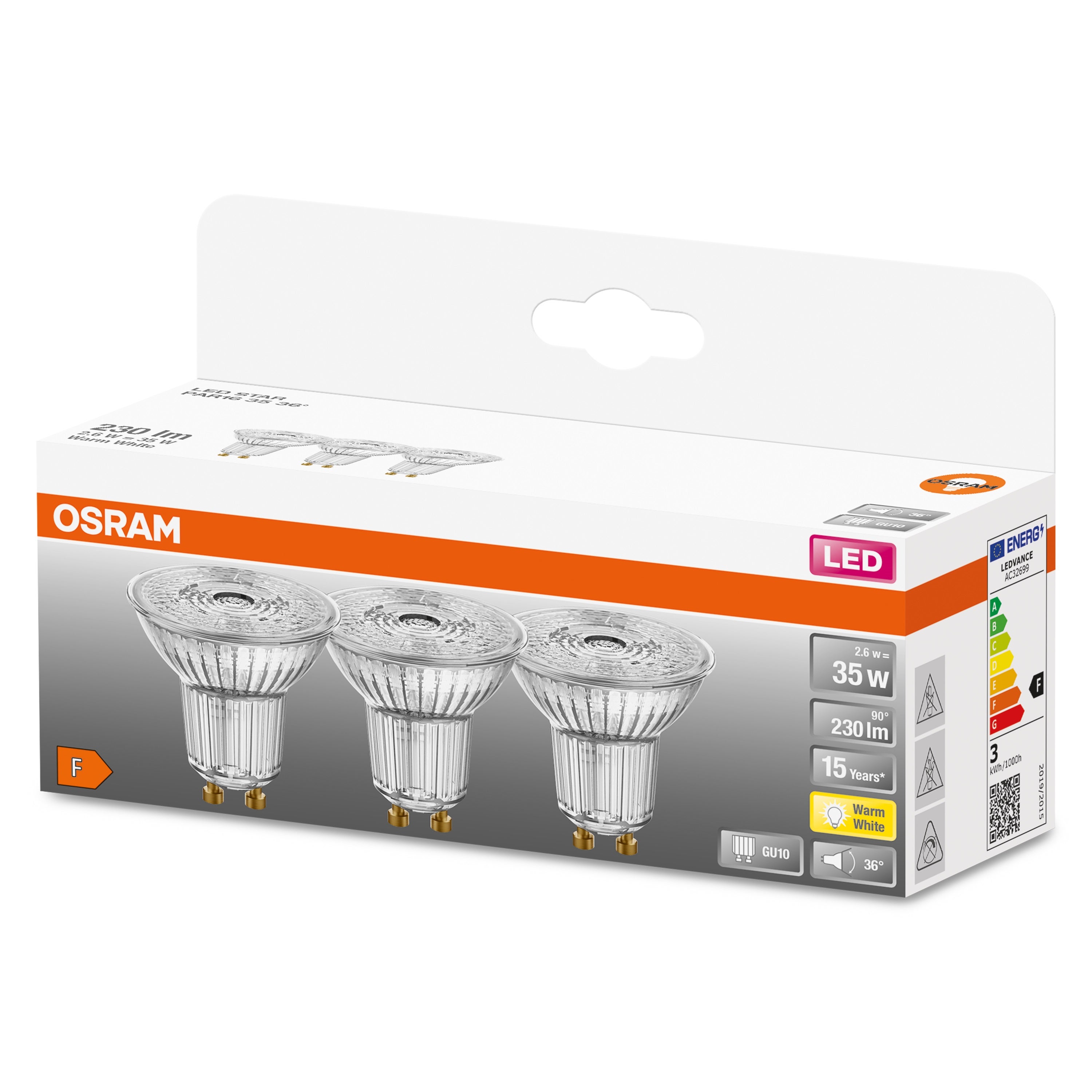 Żarówka LED GU10 2,6W 230Lm 2700K 2