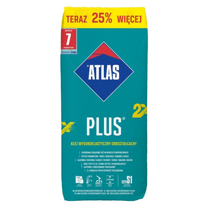 Zaprawa klejowa Atlas Plus S1 szara 25kg