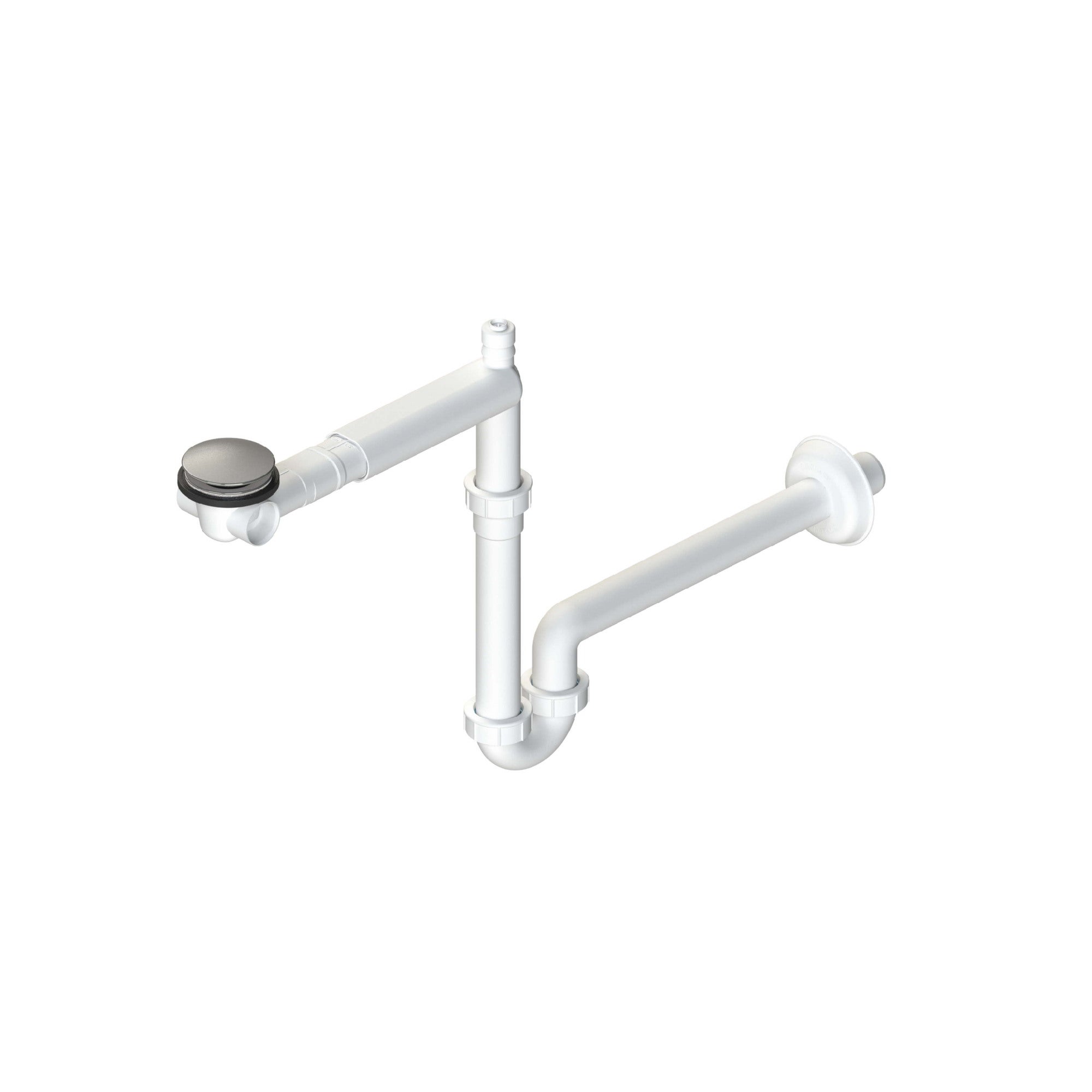 Syfon umywalkowy rurowy teleskopowy pralka/napowietrzenie, fi 32 mm, chrom