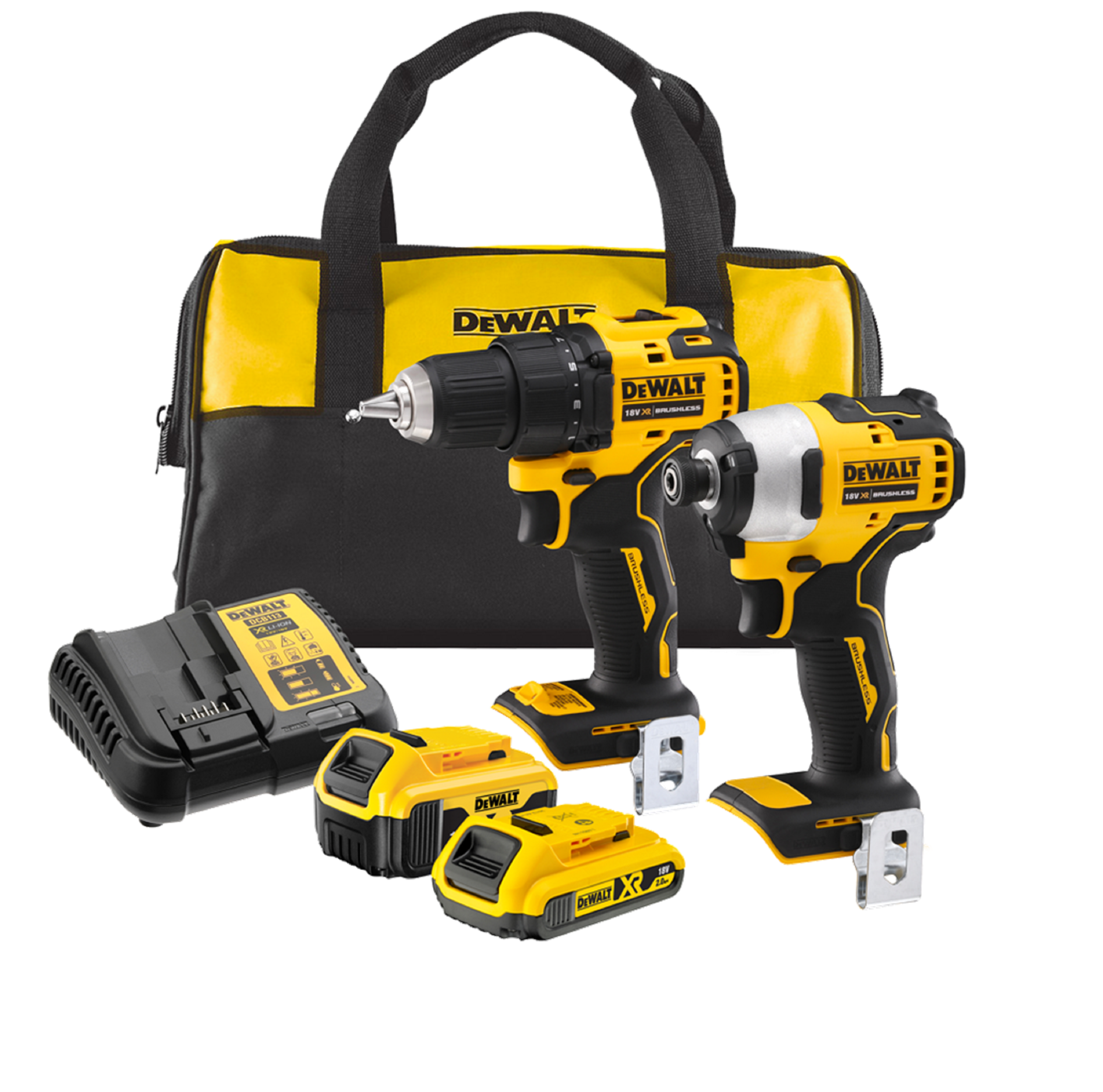 Zestaw elektronarzędzi 18V DCK2078MDR-QW DeWalt / 1 x 2,0Ah, 1 x 4,0Ah 1