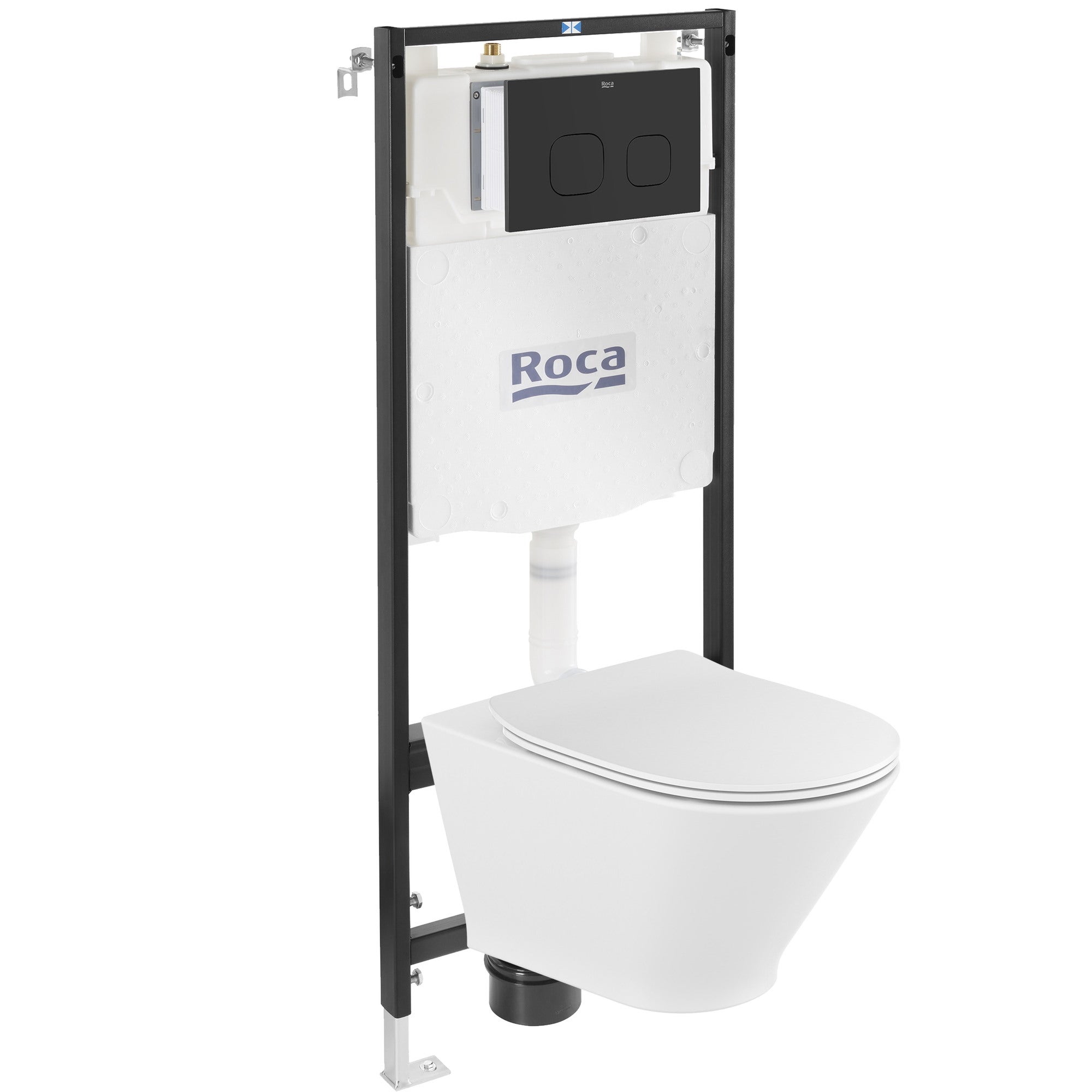 Zestaw podtynkowy WC Roca Active One przycisk czarny