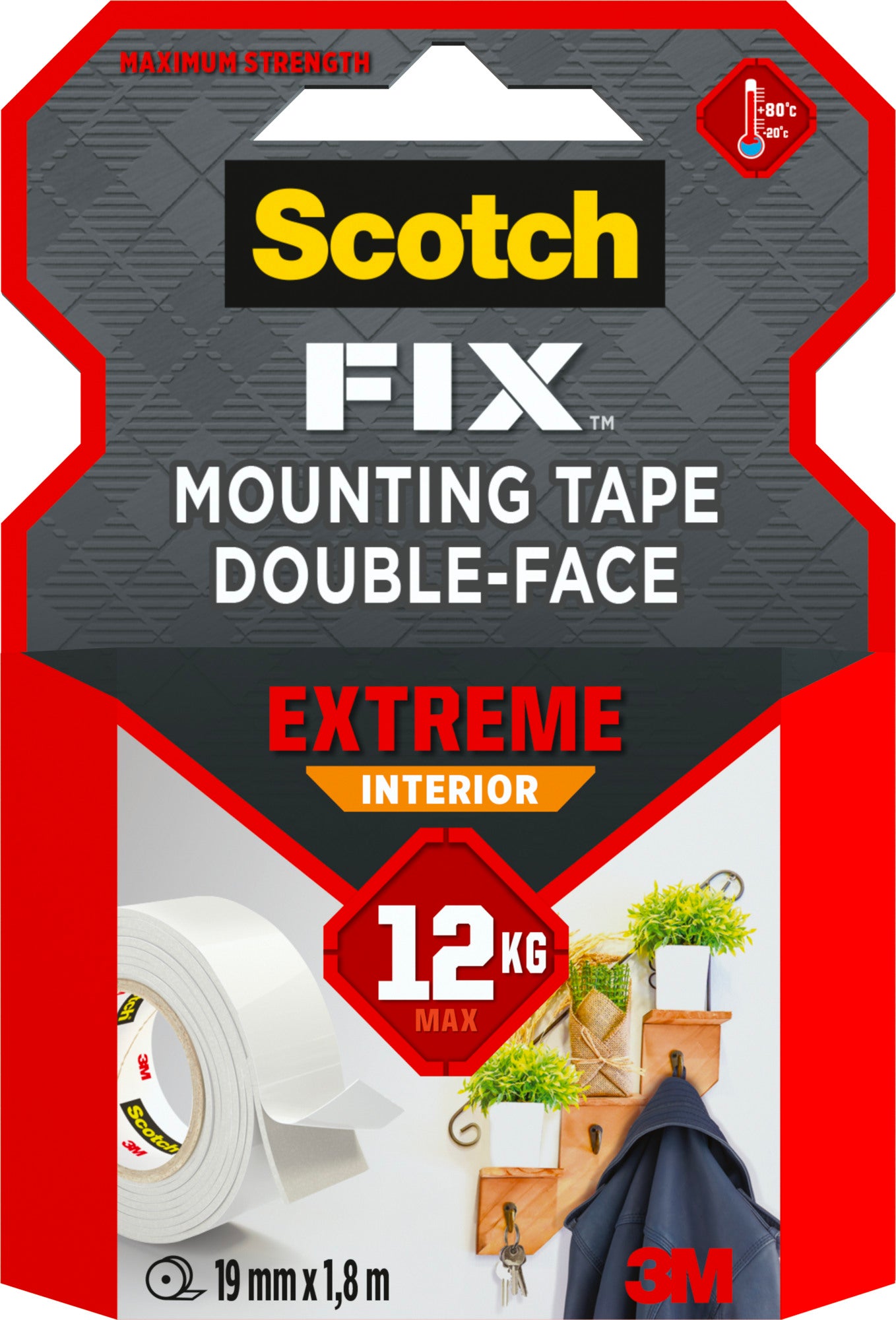 Taśma montażowa Scotch dwustronna extremalna 19mmx18 m
