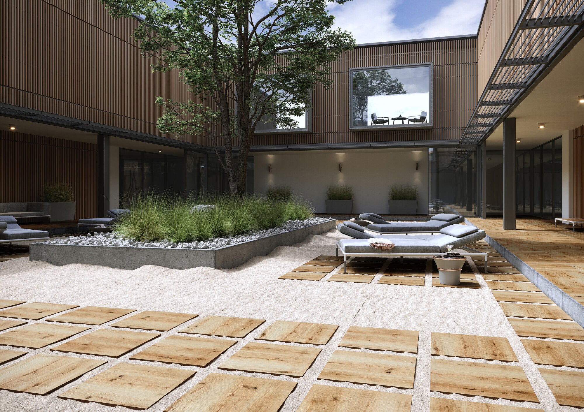 Gres tarasowo-balkonowy Wood sand 2.0 60x60 cm 0.7 m2 1