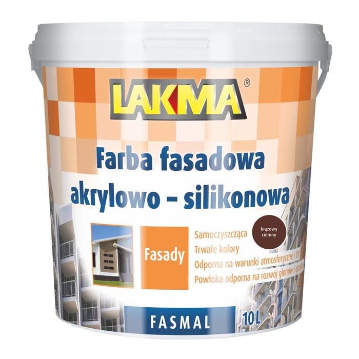 Farba fasadowa Fasmal 10L ciemny brąz