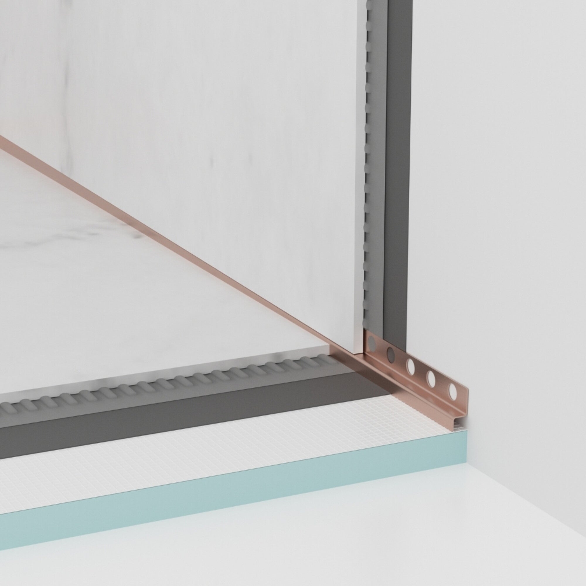 Listwa spadkowa przyścienna prawa 170 cm miedziana 2