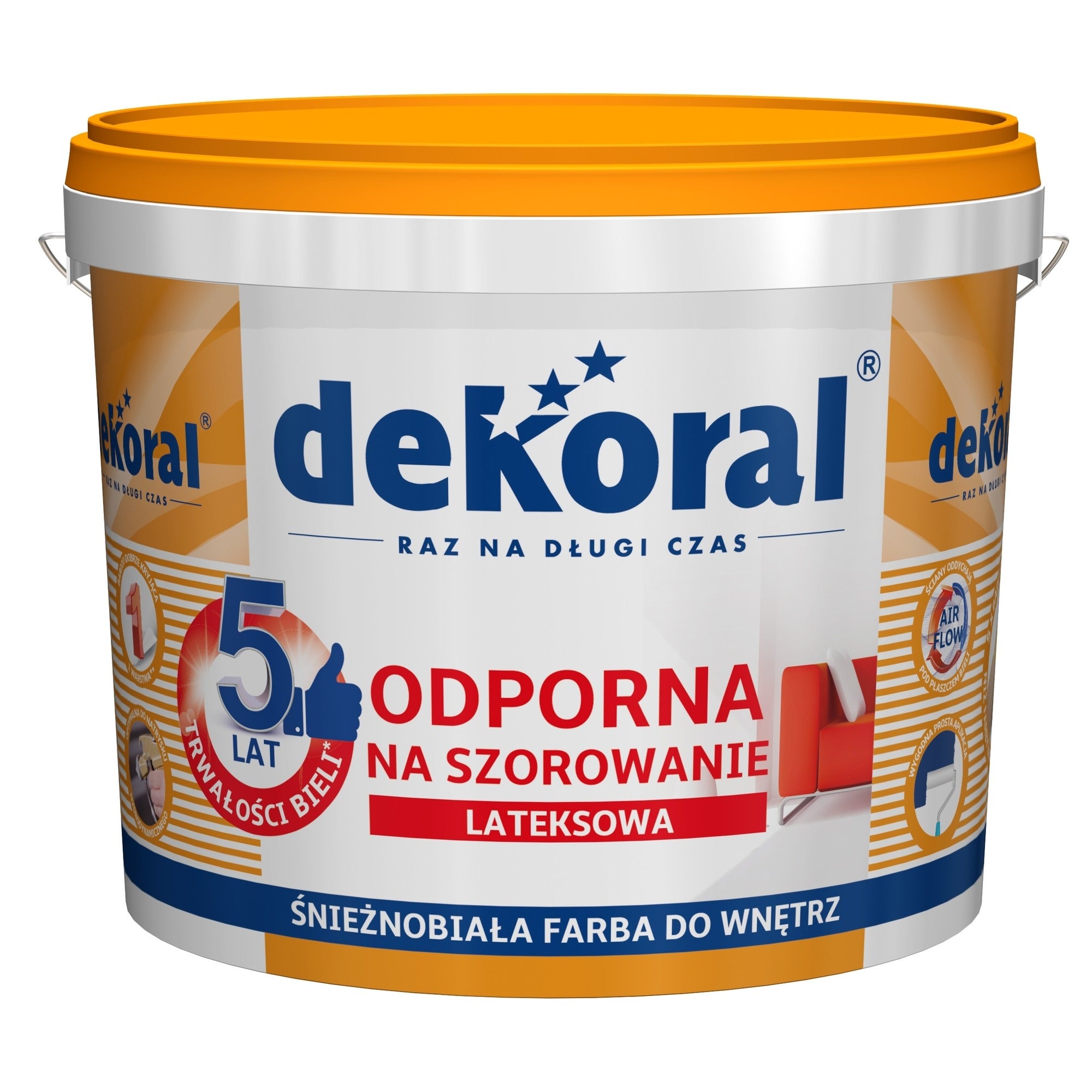 Farba Dekoral Akrylit W śnieżnobiała 10l 0