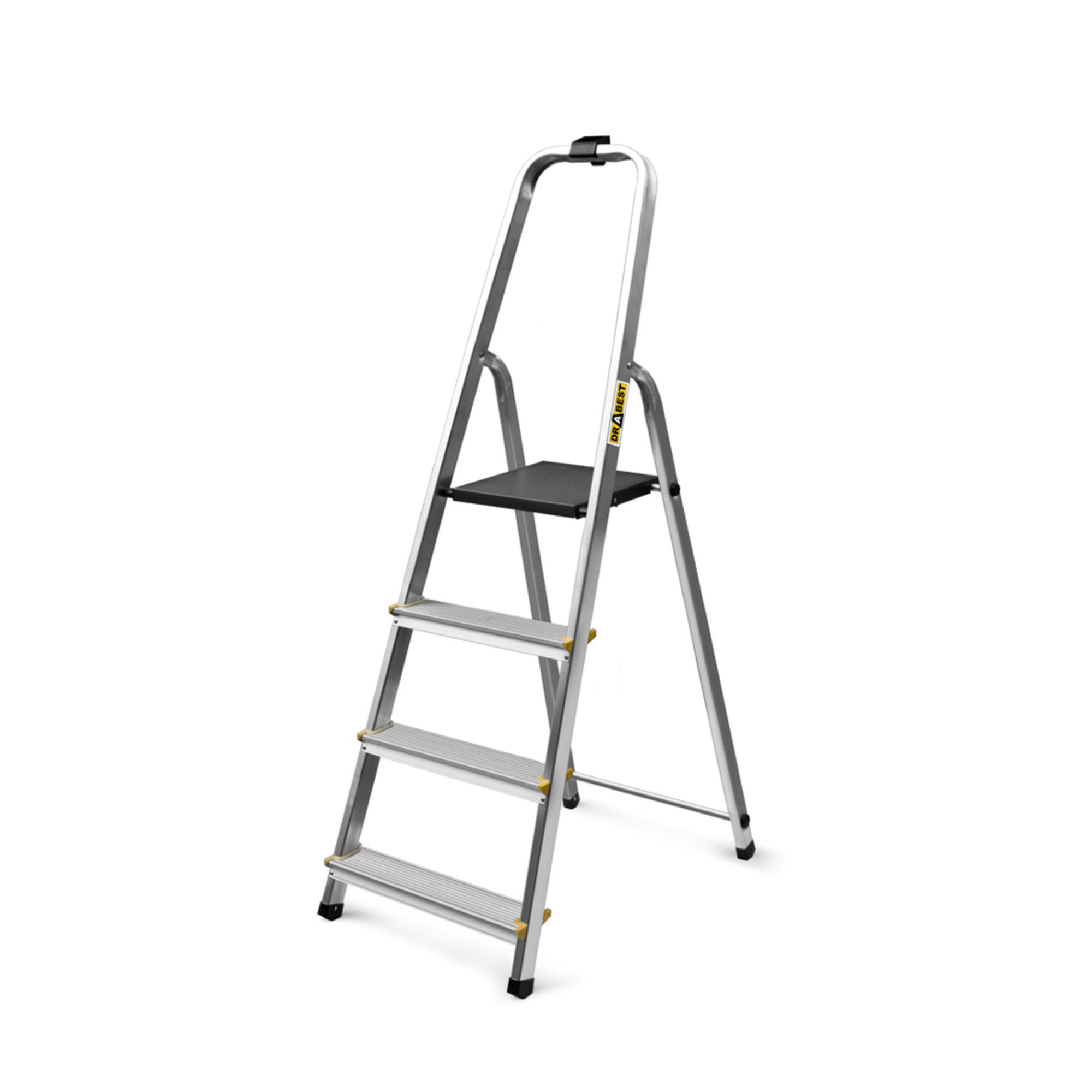Drabina aluminiowa domowa 4 - stopniowa nośność 150 kg + haczyk gratis