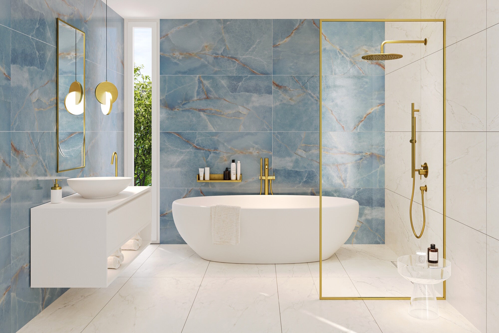 Gres szkliwiony polerowany Imperiale Sky  59,8x119,8x0,8 cm 1,43 m2 1