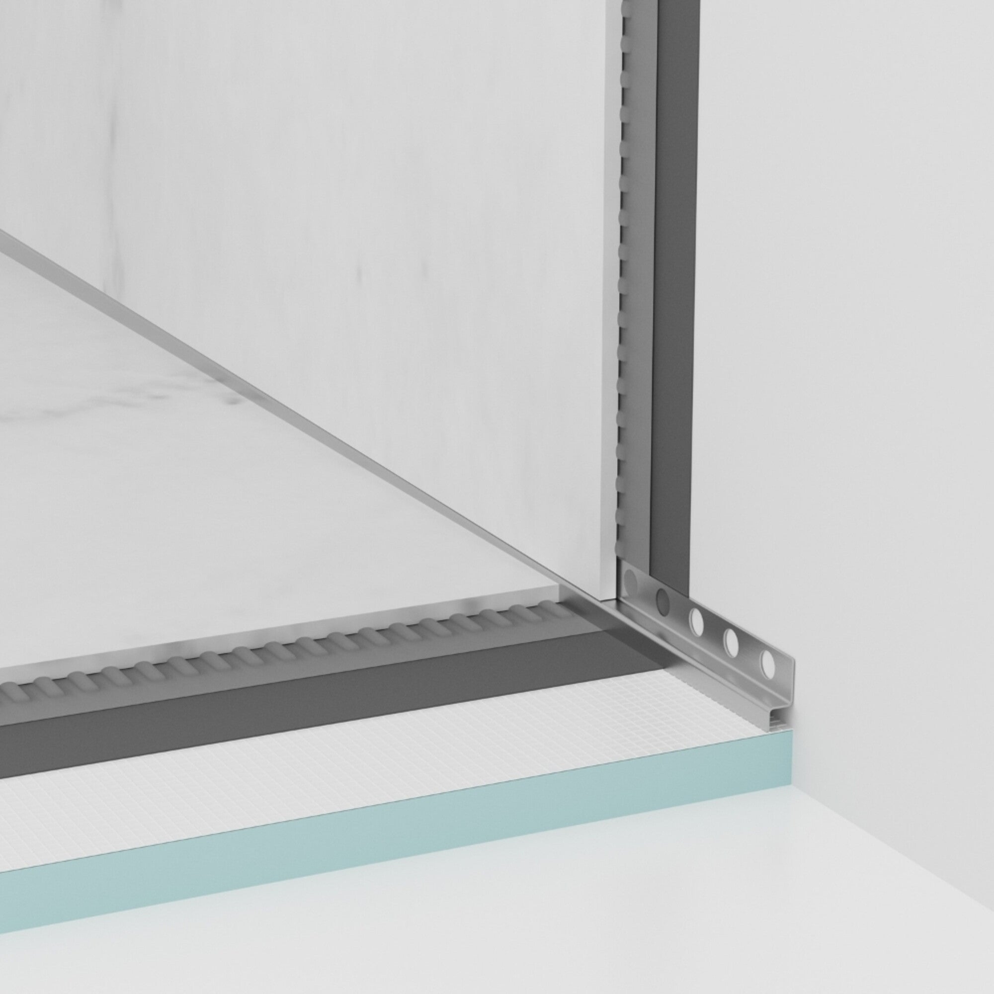 Listwa spadkowa przyścienna prawa 120 cm INOX 2