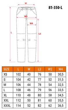 Spodnie robocze NEO 81-350-3, Mix&Match, Canvas, wzmocnienia z Cordury, beżowo-czarne, rozmiar XL/54 9