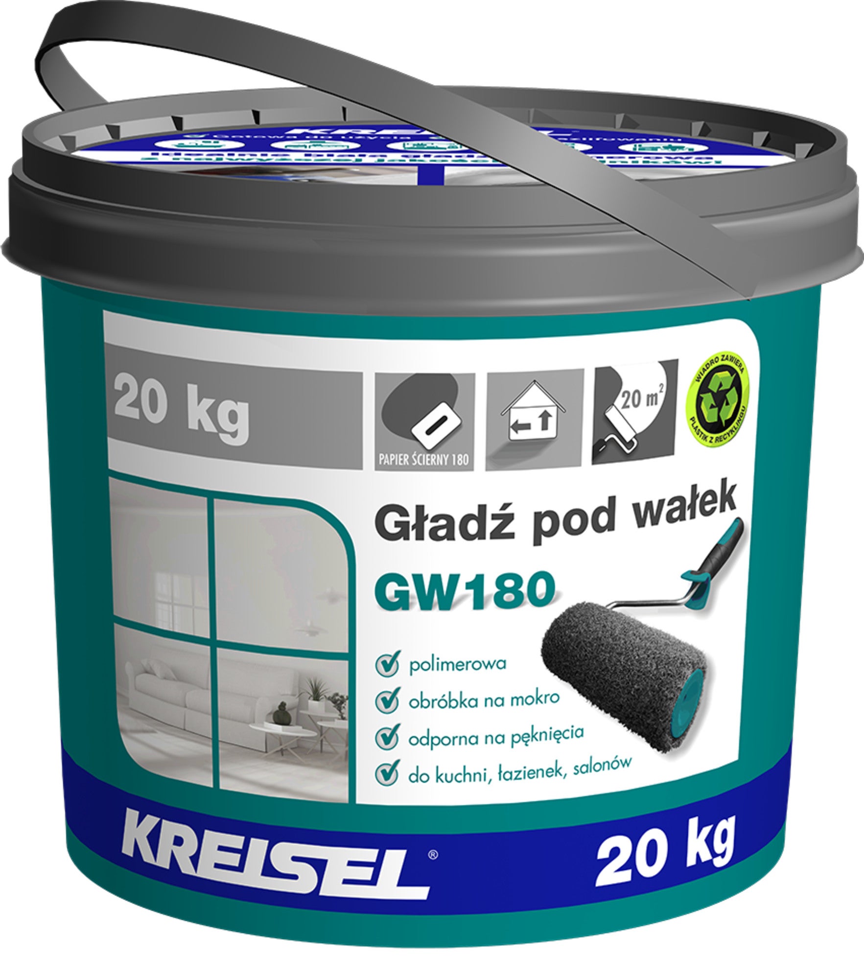 Gładź polimerowa Kreisel GW180 20 kg, super biała 0
