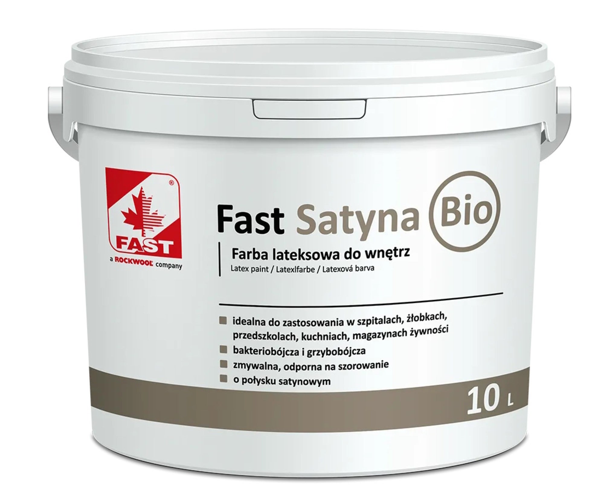 Farba lateksowa Satyna-Bio Fast biała 10l