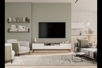 Oprawa sufitowa MARGUS  1x E27, biała, średnica 30cm, materiał metal+drewno 1