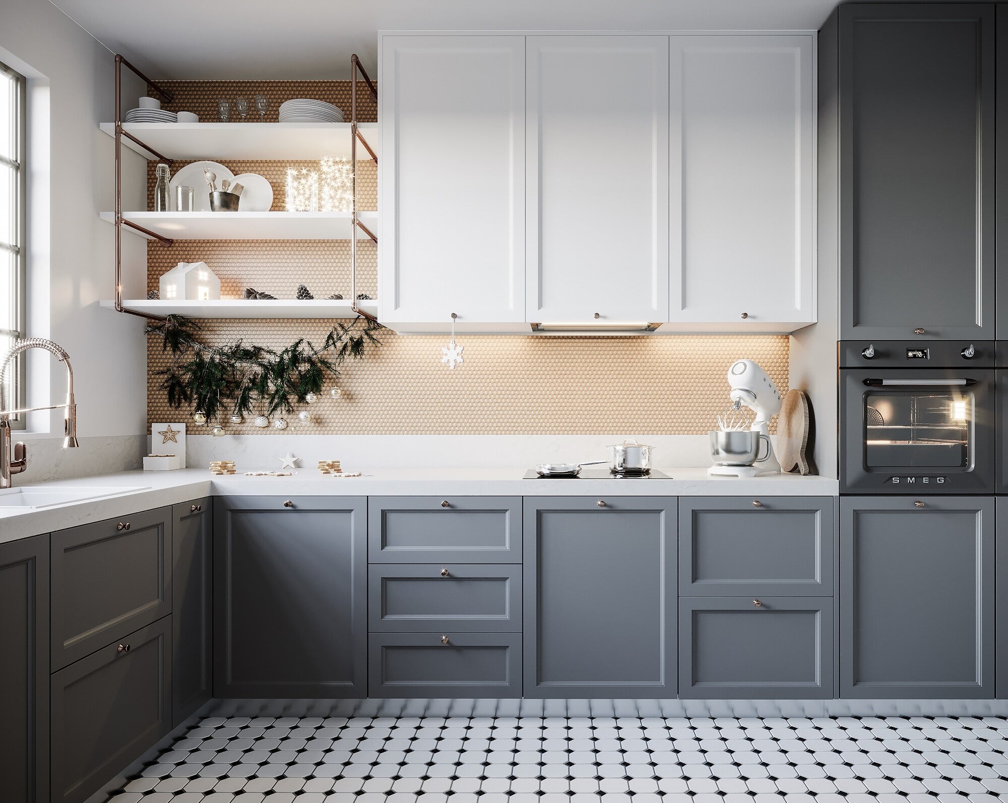 Mozaika ceramiczna Octagon White 95 Matt 30.1x30.1 cm 5