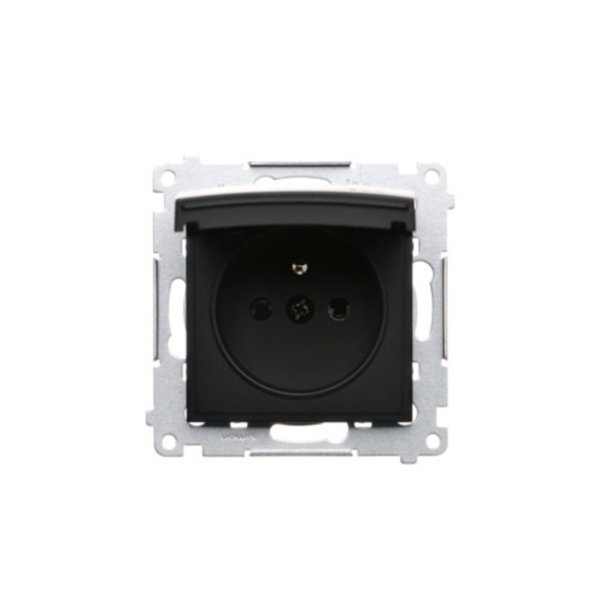 Simon 54 czarny gniazdo pojedyncze z uziemieniem IP44
