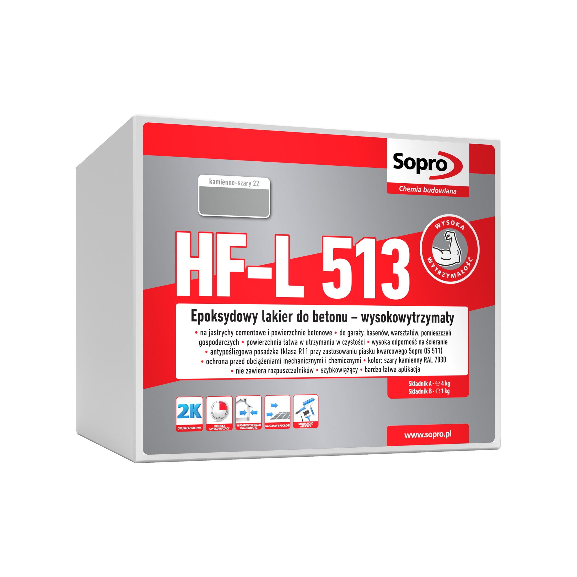 Epoksydowy lakier do betonu Sopro Dur HF-L 513 5 kg 0