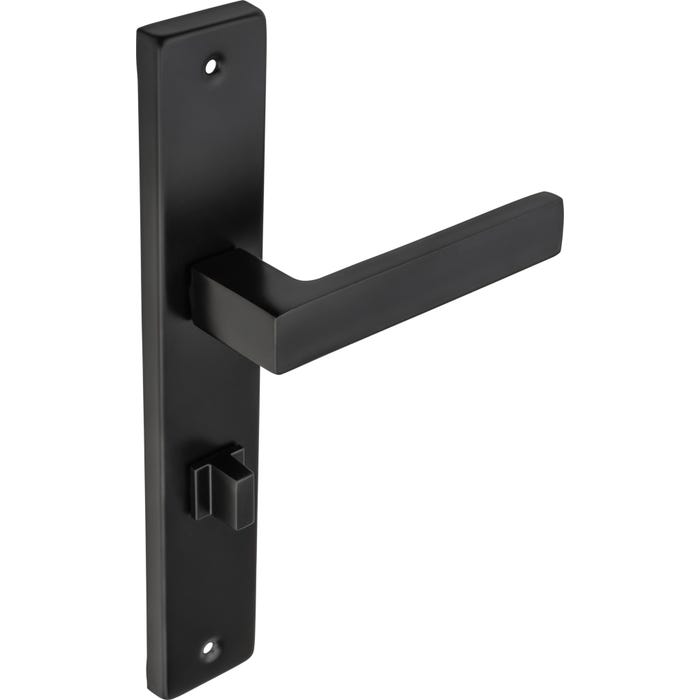 Klamka Cubus z długim szyldem wc czarny