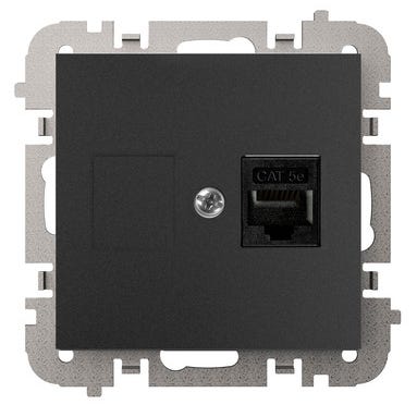 Santra czarny gniazdo komputerowe rj 1x rj45