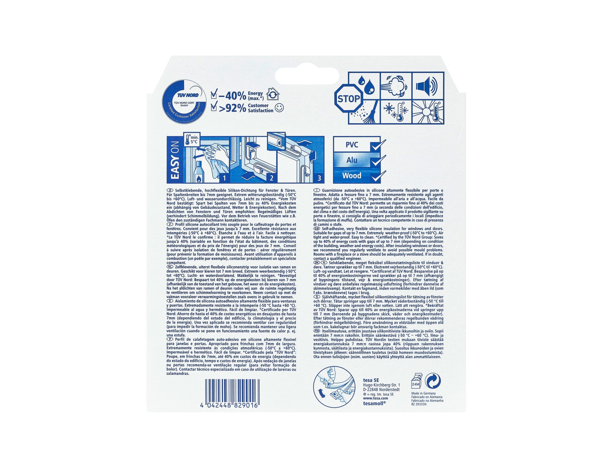 Uszczelka silikonowa Premium Flexible do drzwi i okien biała 6m 1