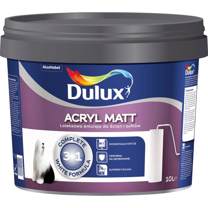 Farba Dulux Acryl Matt biała 10l