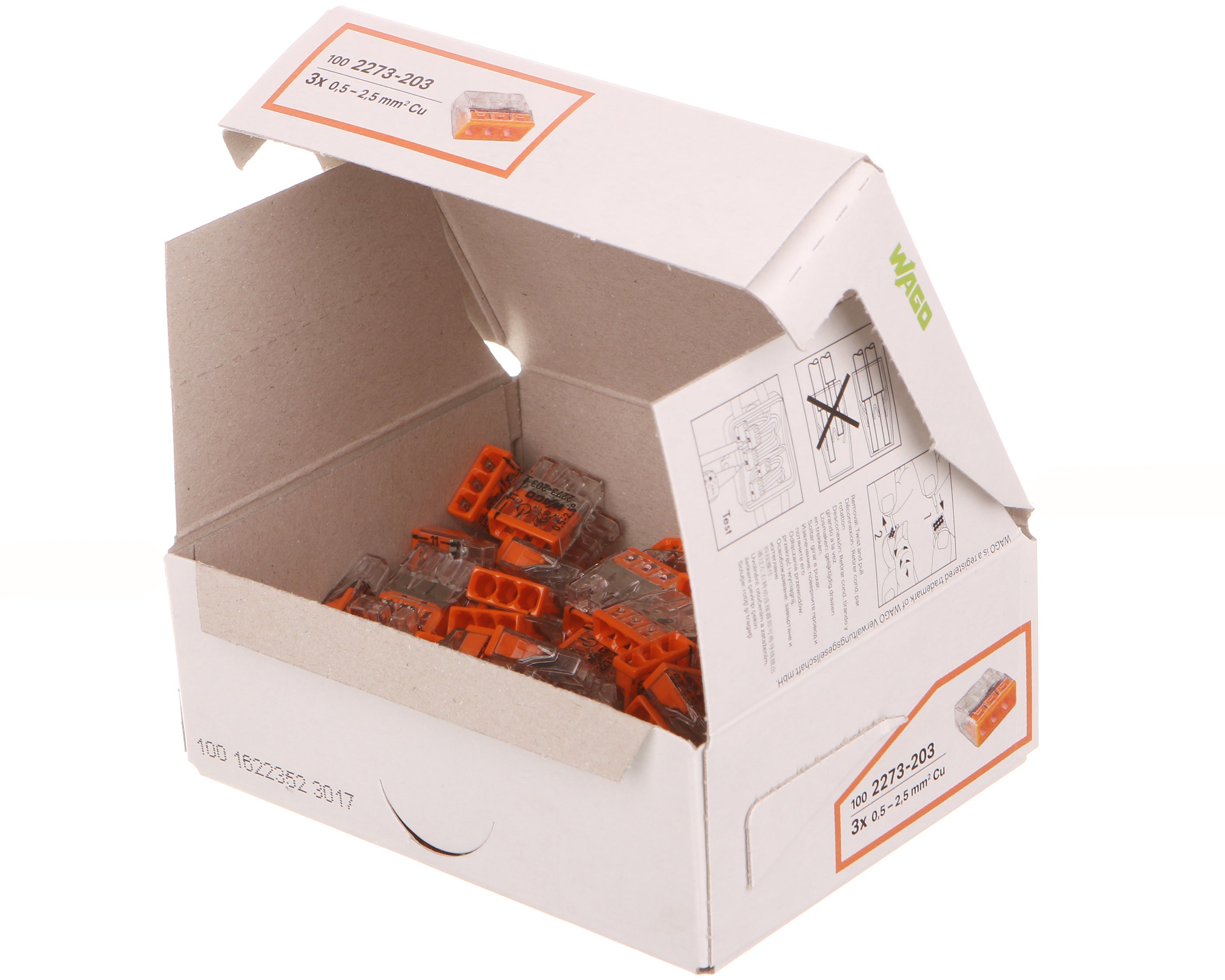 Szybkozłączka mini Wago 3x0,5-2,5mm2 100szt 1