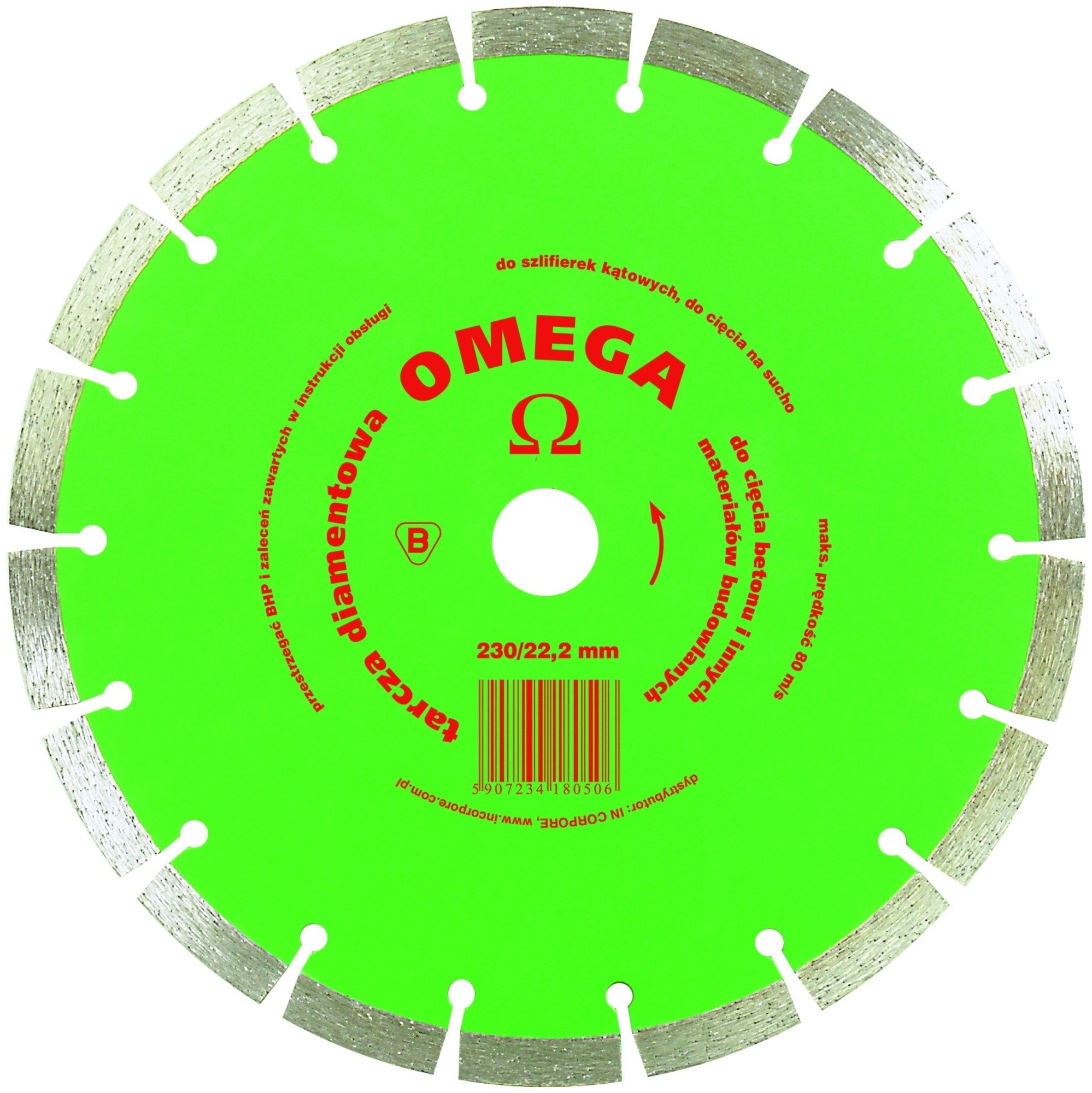 Tarcza diamentowa segmentowa 230X22,2 mm OMEGA