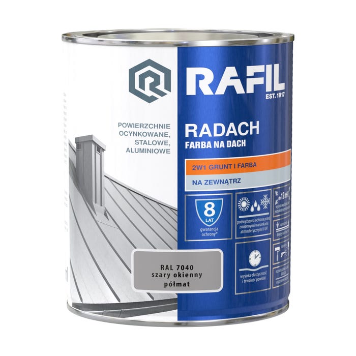 Farba na dach Rafil Radach szary okienny RAL7040 0,75l