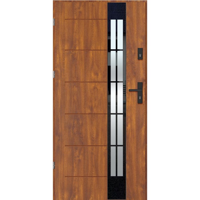 Drzwi zewnętrzne GLASS LOFT 4 90 lewe złoty dąb